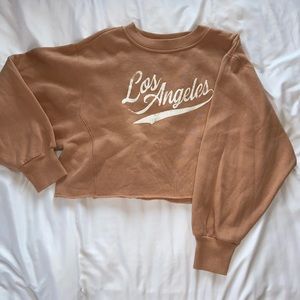 Tan Los Angeles Cropped Sweater